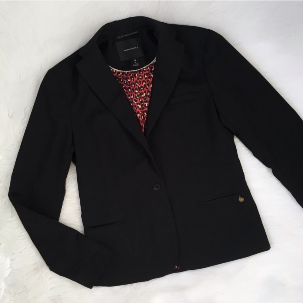 Maison Scotch And Soda Black One Button Blazer